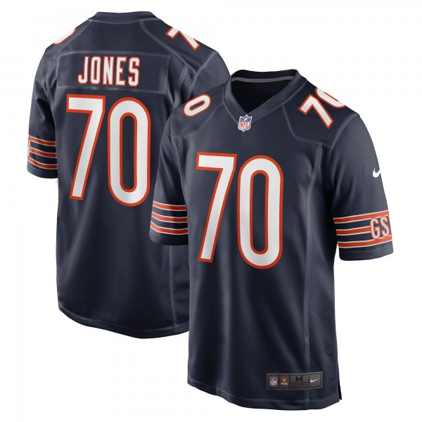 Men's Chicago Bears Braxton Jones Nike Navy Game Player Jersey