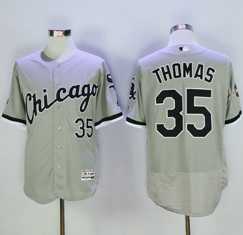 Chicago White sox #35 Frank Thomas Grey Flexbase Collection Stitched MLB Jersey