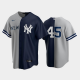 Men's split New York Yankees Home MLB Jersey 45 Gerrit Cole Gray-Navy Replica