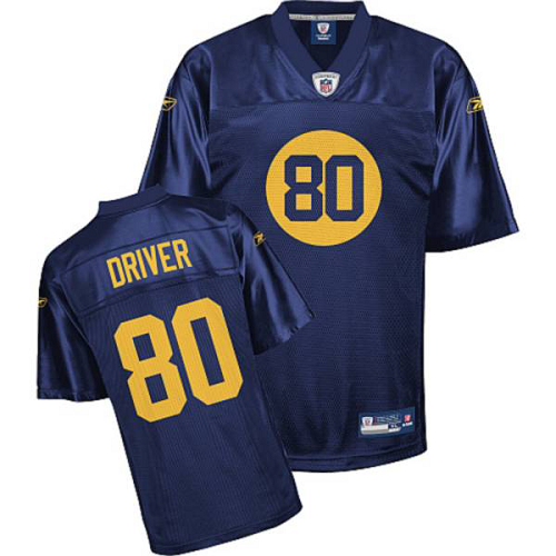 Women's Green Bay Packers #80 Donald Driver Blue Stitched NFL Jersey