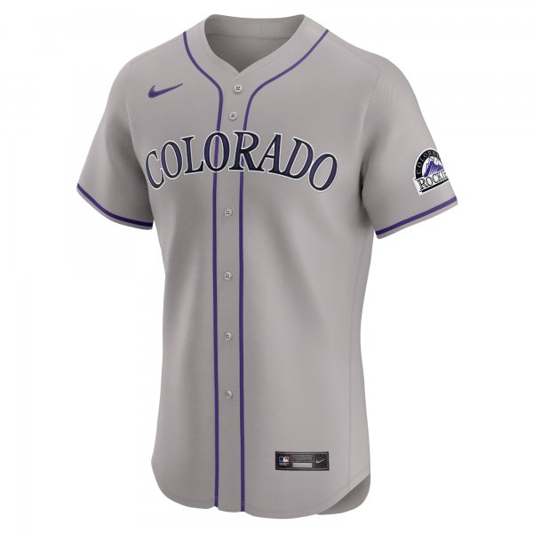 Men's Colorado Rockies Nike Gray Road 2024 Jackie Robinson Day Elite Jersey