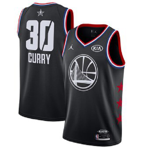 Men's Jordan Brand State Warriors #30 Stephen Curry Black 2019 All-Star Game Swingman NBA Jersey