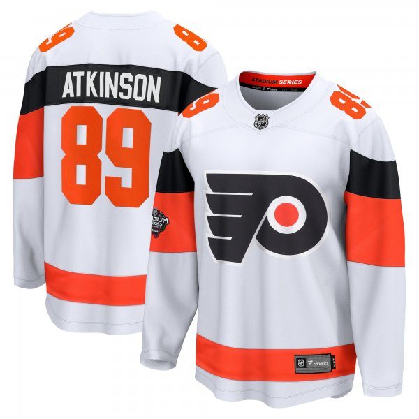 Men's Philadelphia Flyers #89 Cam Atkinson White 2024 NHL Stadium Series Breakaway Player Jersey