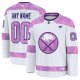Men's Buffalo Sabres Fanatics White 2024 Hockey Fights Cancer Custom Practice Jersey