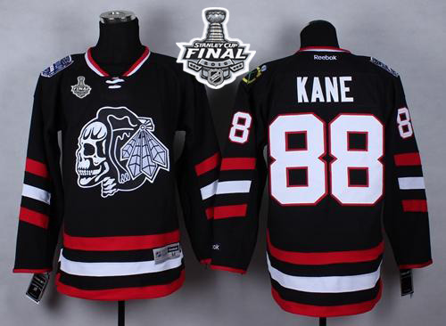 Chicago Blackhawks #88 Patrick Kane Black(White Skull) 2014 Stadium Series 2015 Stanley Cup Stitched NHL Jersey