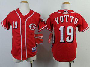 Cincinnati Reds #19 Joey Votto Red Cool Base Stitched Youth MLB Jersey