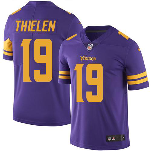 Nike Minnesota Vikings #19 Adam Thielen Purple Men's Stitched NFL Limited New Color Rush Jersey