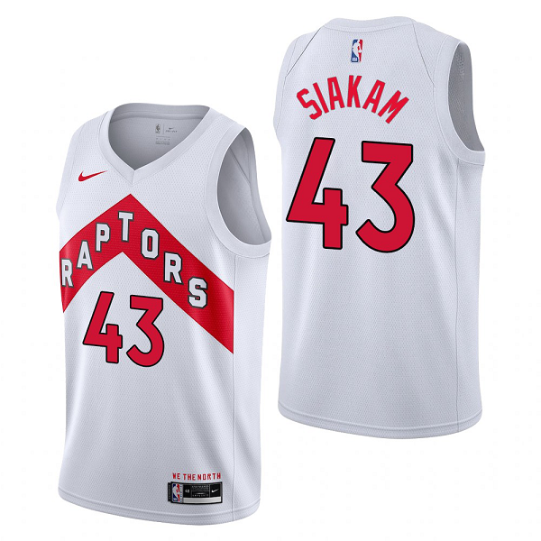 Men's Toronto Raptors Pascal Siakam #43 Association Edition 2020-21 White Swingman Jersey