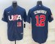 Men's USA Baseball #12 Kyle Schwarber 2023 Navy World Baseball Classic Stitched Jerseys