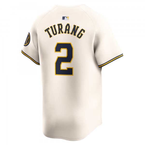 Men's Milwaukee Brewers Brice Turang Nike Cream Home Limited Player Jersey