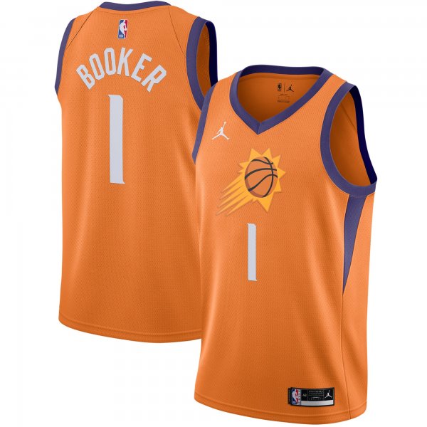 Men's Phoenix Suns Devin Booker Jordan Brand Orange 2020/21 Swingman Jersey - Statement Edition