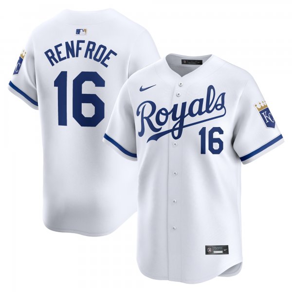 Men's Kansas City Royals Hunter Renfroe Nike White Home Limited Player Jersey