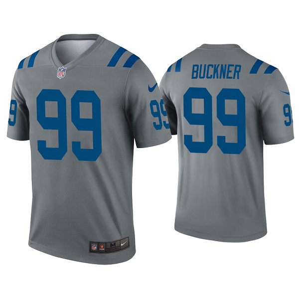 Men's Indianapolis Colts #99 DeForest Buckner Gray Inverted Legend Jersey