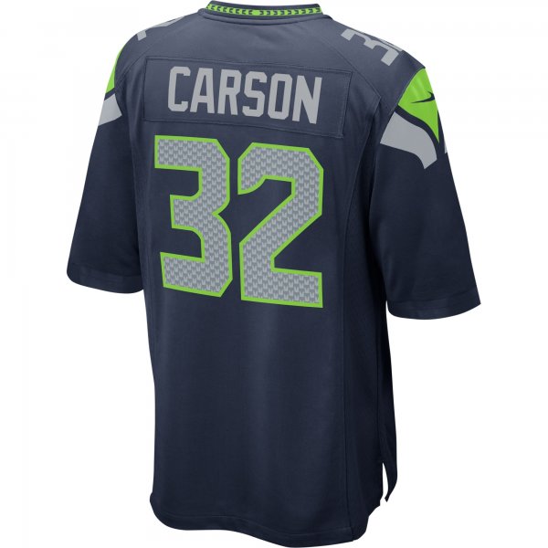 Men's Seattle Seahawks Chris Carson Nike Navy Game Player Jersey