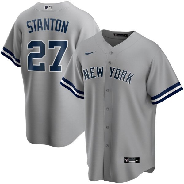 Men's Nike New York Yankees #27 Giancarlo Stanton Gray Road 2020 MLB Jersey