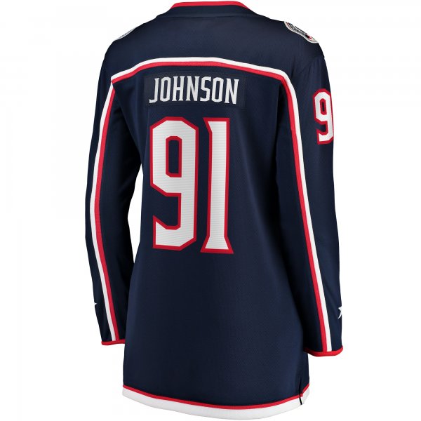 Women's Columbus Blue Jackets Kent Johnson Fanatics Navy Home Breakaway Player Jersey