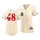 Women's Texas Rangers #48 Jacob deGrom 2023 City Connect Cream Jersey