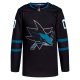 Men's San Jose Sharks  adidas Black Alternate  Primegreen Custom Jersey