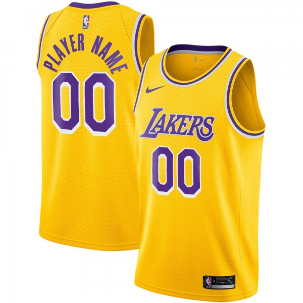 Men's Los Angeles Lakers Nike Gold 2020/21 Swingman Custom Jersey - Icon Edition