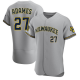 Men's Milwaukee Brewers #27 Willy Adames Gray MLB Flex Base Road Jersey