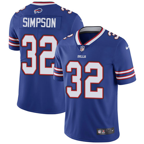 Men's Nike Buffalo Bills #32 O. J. Simpson Royal Blue Team Color Stitched NFL Vapor Untouchable Limited Jersey