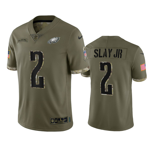 Philadelphia Eagles Darius Slay Jr Olive 2022 Salute To Service Jersey #2