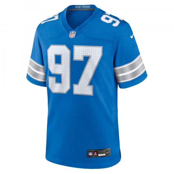 Men's Detroit Lions Aidan Hutchinson Nike Blue Game Jersey