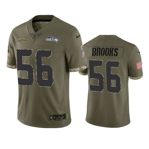 Seattle Seahawks Jordyn Brooks #56 Olive 2022 Salute To Service Limited Jersey