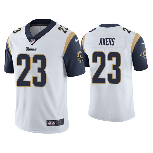 Men's #23 Cam Akers Los Angeles Rams White 2020 NFL Draft Vapor Limited Jersey