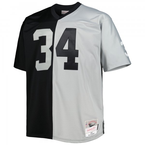 Men's Las Vegas Raiders Bo Jackson Mitchell & Ness Black/Silver Big & Tall Split Legacy Retired Player Replica Jersey