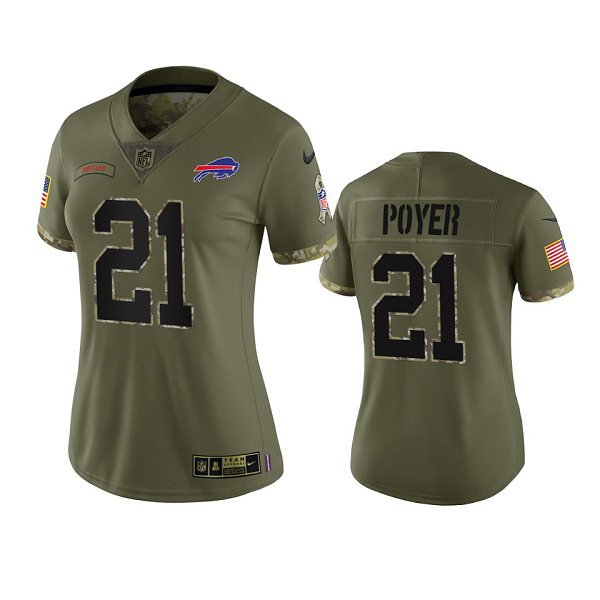 Women's Buffalo Bills Jordan Poyer #21 Olive 2022 Salute To Service Limited Jersey