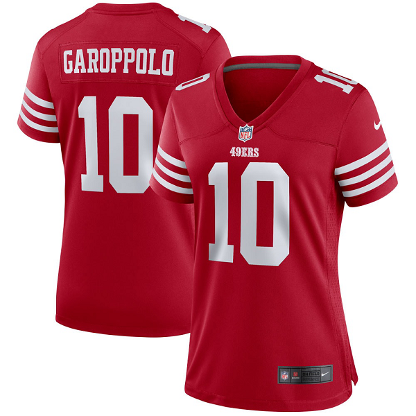 Women's San Francisco 49ers Jimmy Garoppolo Nike Scarlet Player Game Jersey-(2022 New Style)