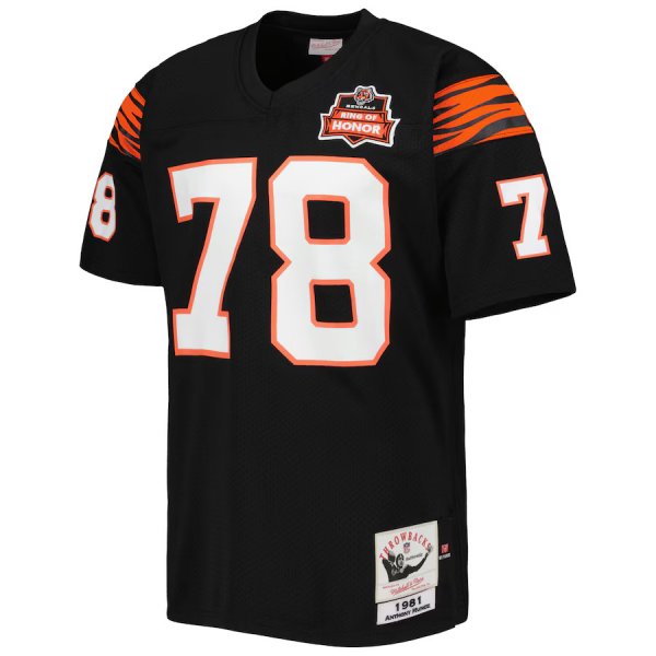 Men's Cincinnati Bengals  Anthony MuÃ¥Â¸Â½oz Mitchell & Ness Black Throwback Retired Player Jersey