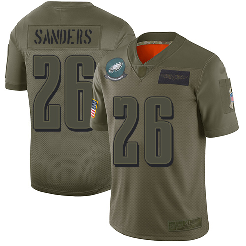 Philadelphia Eagles #26 Miles Sanders Camo Men's Stitched NFL Limited 2019 Salute To Service Jersey