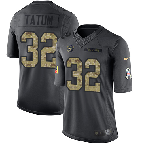 Nike Las Vegas Raiders #32 Jack Tatum Black Men's Stitched NFL Limited 2016 Salute To Service Jersey