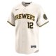 Men's Milwaukee Brewers Rhys Hoskins Nike Cream Home Limited Player Jersey