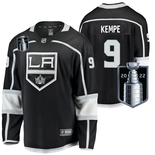 Men's Adrian Kempe Los Angeles Kings Black 2022 Stanley Cup Playoffs #9 Home Jersey