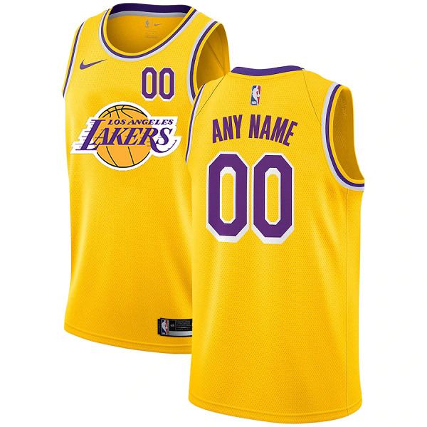 Men's Los Angeles Lakers Customized Yellow Nike City Edition Number Swingman Jersey