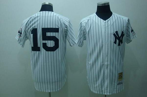 Mitchell And Ness New York Yankees #15 Thurman Munson Stitched White Throwback MLB Jersey