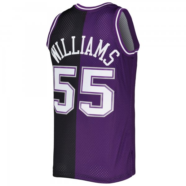 Men's Sacramento Kings Jason Williams Mitchell & Ness Purple/Black Hardwood Classics 2000/01 Split Swingman Jersey