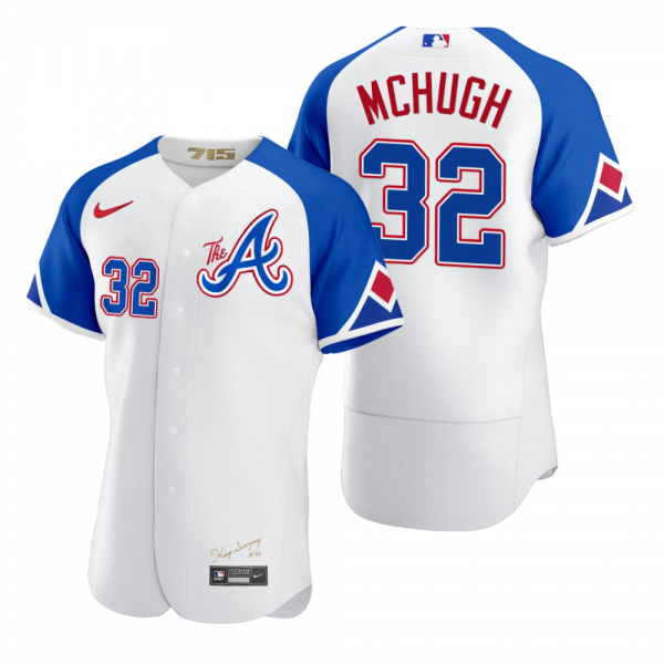 Men's Atlanta Braves #32 Collin McHugh White 2023 City Connect Flex Base Jersey