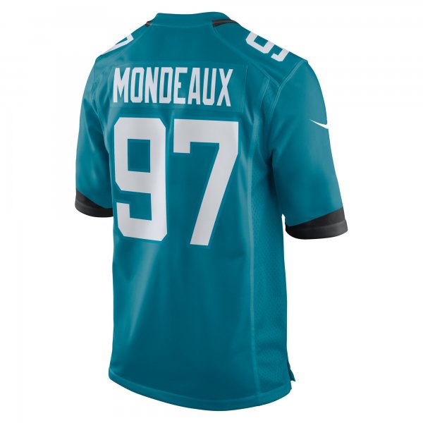 Men's Jacksonville Jaguars Henry Mondeaux Nike  Teal  Game Jersey