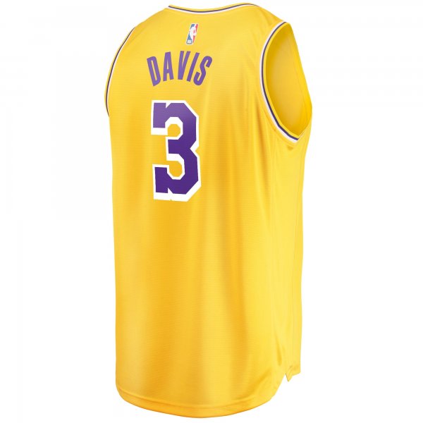 Men's Los Angeles Lakers Anthony Davis Fanatics Gold Fast Break Replica Jersey - Icon Edition