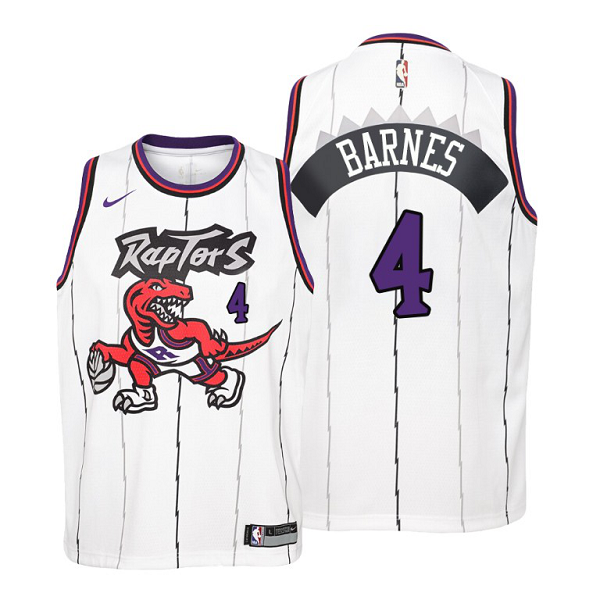 Youth Nike Toronto Raptors #4 Scottie Barnes 2021 Classic Edition White Jersey