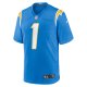 Men's Los Angeles Chargers Number 1 Dad Nike Powder Blue Game Jersey