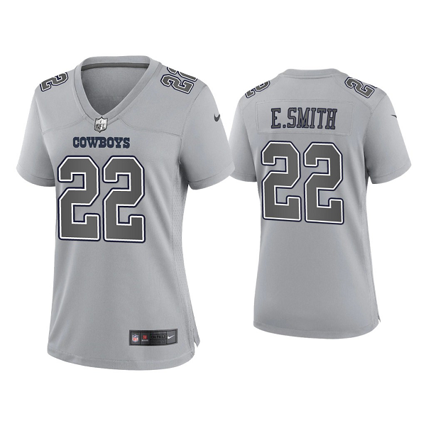 Women's Dallas Cowboys Emmitt Smith Gray Atmosphere Fashion Game Jersey