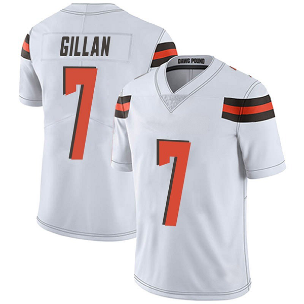 Men's Cleveland Browns #7 Jamie Gillan White Limited Vapor Untouchable Nike Jersey