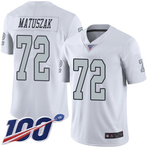 Men's #72 John Matuszak Limited White NFL Las Vegas Raiders Rush Vapor Untouchable Jersey 100th Season Jersey