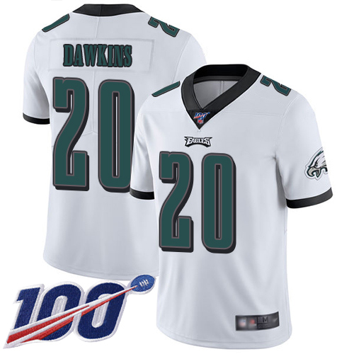 Philadelphia Eagles #20 Brian Dawkins White Men's Stitched NFL 100th Season Vapor Limited Jersey