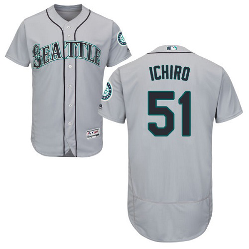 Seattle Mariners #51 Ichiro Suzuki Grey Flexbase Collection Stitched MLB Jersey